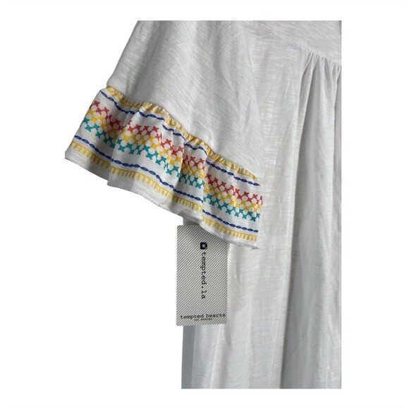 Tempted Hearts Women’s Size 3x White Top Floral Embroidered Flutter Sleeve- NWT - Picture 6 of 6